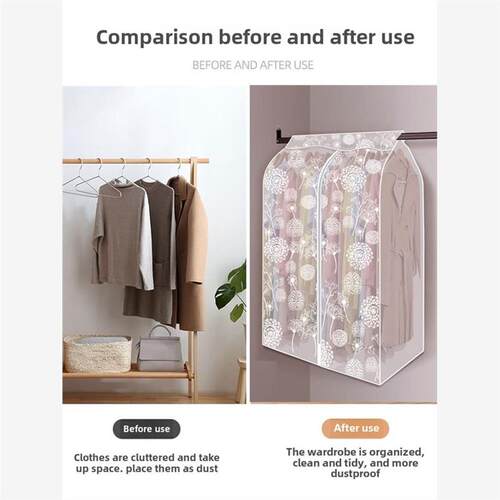 Clothes dust cover wardrobe hanging type dust bag coat cover