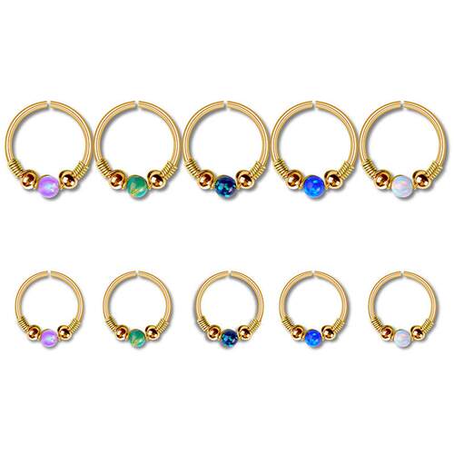 clear earrings nose Rings Studs Piercings curved moon silver