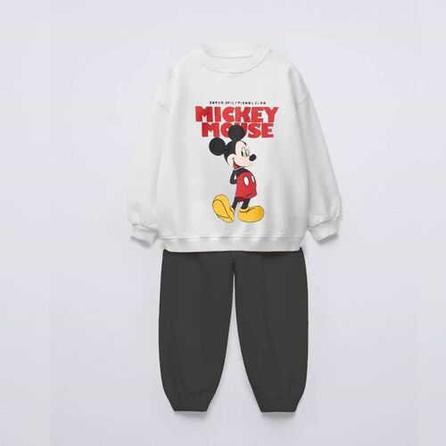 0-6Year Kids Long Sleeve Suits Cartoon Sweatshirts Solid Col
