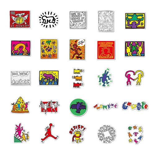 10/30/50Pcs Keith Funny Cartoon Graffiti er Waterproof Fridg