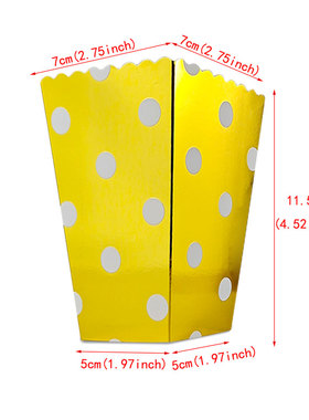 6pcs Popcorn Box Dot Wave Striped Pop Corn Candy/ Snack Favo