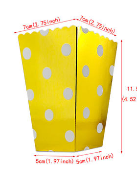 6pcs Popcorn Box Dot Wave Striped Pop Corn Candy/ Snack Favo