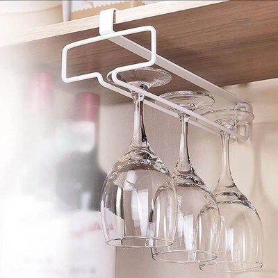 No Drilling Metal Wine Glass Holder - Stemware Rack for Unde