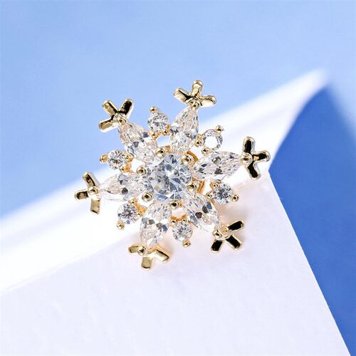 Zircon Snowflake Collar Flower Ice Flower Shirt Collar Tingl