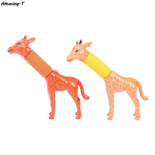 1pc Giraffe Pop Tubes Toys Kids Sensory Learning Toy Stress