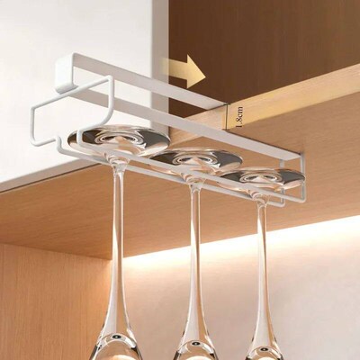 Cabinet Hanging Metal Wine Glass Rack Cabinet Stemware Holde