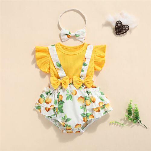 2Pcs Summer Baby Girl Rompers Newborn Baby Clothes Toddler R