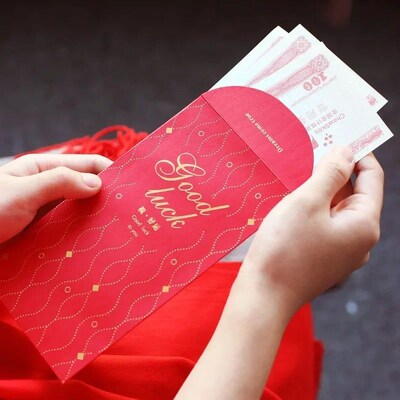 30pcs Chinese Red Envelope Hot Stamping Red Pocket Spring Fe