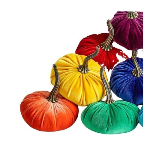 Halloween Pumpkin Ornament Pillow Decor Handmade Velvet Pump