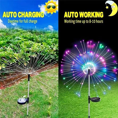NEW 200LEDs Solar Fireworks Lights Outdoor Waterproof Solar