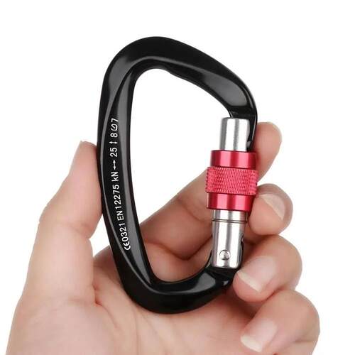 12/25KN Professional Safety Carabiner D Shape Key Hook Alumi