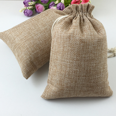 10pcs Vintage Natural Burlap Hessia Gift Candy Bags Wedding