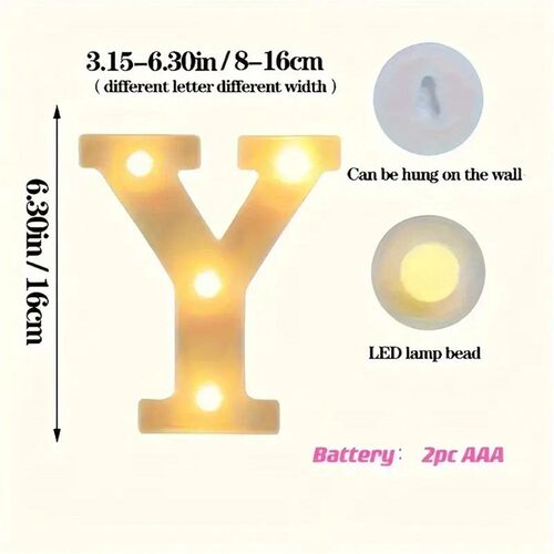 1pc White Decorative Led Light Up 6.3 Number Letters Sign