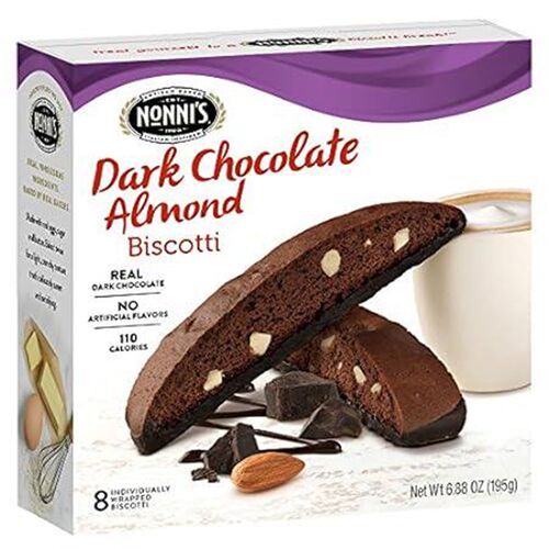 Nonnis Biscotti, Dark Chocolate, 8 Count, 6.88 Ounce