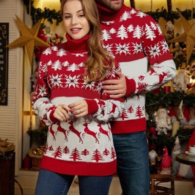 Christmas Couples Matching Sweaters 2022 New Years Clothes