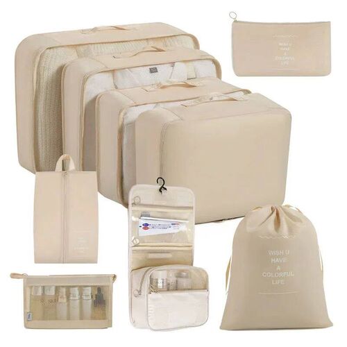 9-piece Set Travel Organizer Storage Bags Suitcase Toiletrie