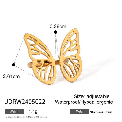 Uworld Fashion Stainless Steel Insect Butterfly Open Big