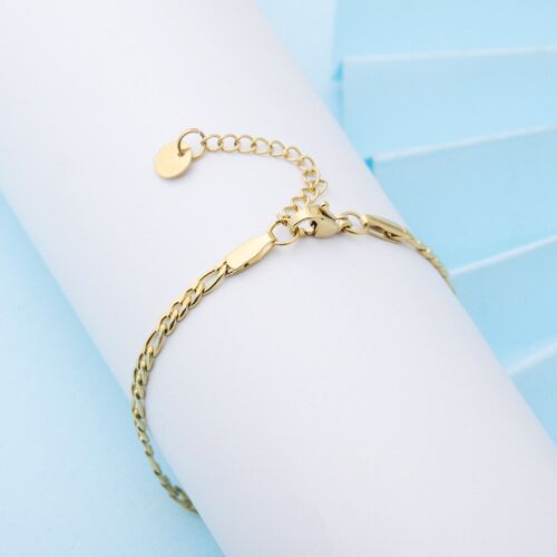 New stainless steel gold-plated Cuban anklet simple stainles