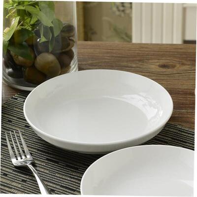 4 pure white round plates Dinner plate home cerami 1