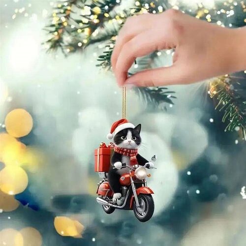 Motorcycle Cat Acrylic Hanging Decoration Christmas ree Car