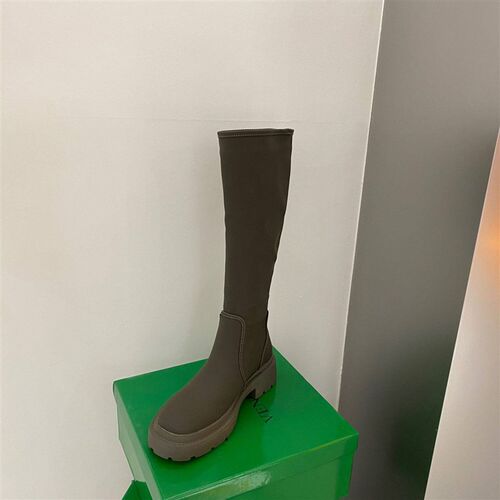 New Womens high boots Square heel Platform shoes Chelsea bo