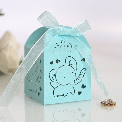 10/50/100pcs Elephant Laser Cut Carriage Favors Box Gifts Ca