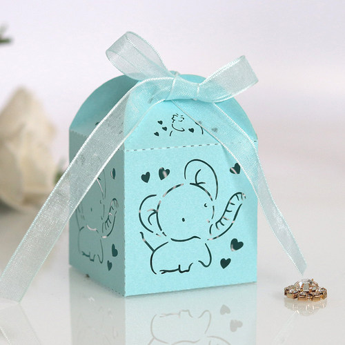 10/50/100pcs Elephant Laser Cut Carriage Favors Box Gifts Ca