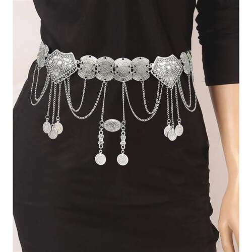 Boho Bikini Coin Tassel Belly Dance Waist Chains for Women M