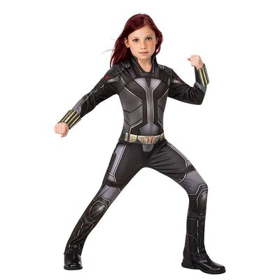 Child Black Widow Costume Jumpsuit Fancy Dress Girls
