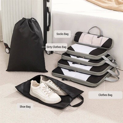 1 Set Compression Packing Cubes Compressible Travel Packing
