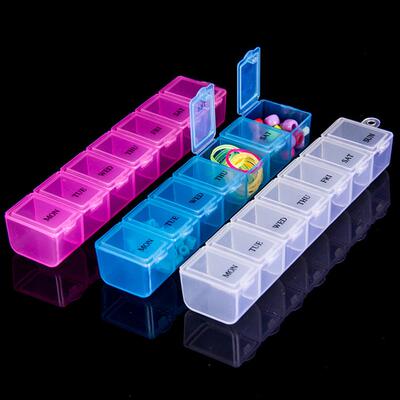 1Pc 7 Days Pill Medicine Box Weekly Tablet Holder Storage Or
