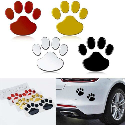 2Pcs/Set 3D Animal Dog Cat Bear Foot Prints Car er Cool Desi
