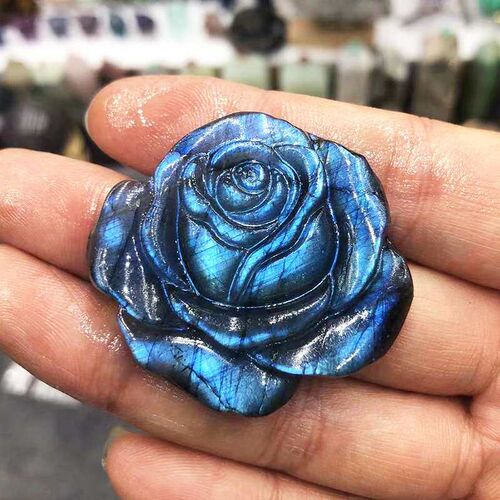Color blue light natural pull feldspar carving decorative or