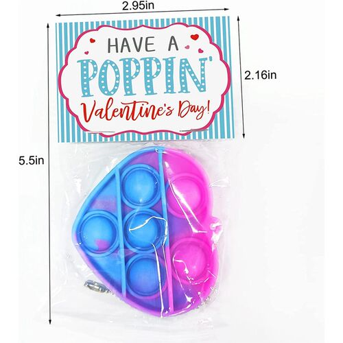 24PCS Pop Heart Fidget Toys Anxiety Stress Reliever Toy Bulk
