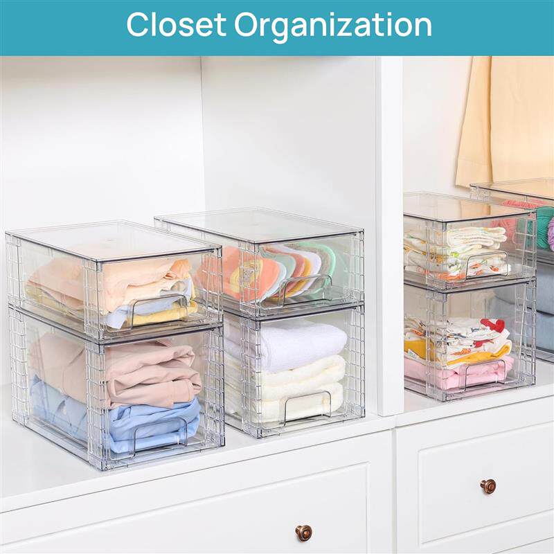 Large Stackable Storage Drawers Acrylic Undersink Organizers - 实物图
