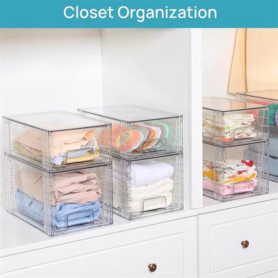 Large Stackable Storage Drawers Acrylic Undersink Organizers