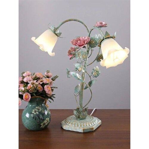 Korean Table Lamp Garden Flowers Bedroom Bedside Light