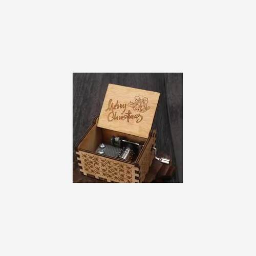 Wooden music box Merry Christmas gift八音盒耶诞快乐礼物