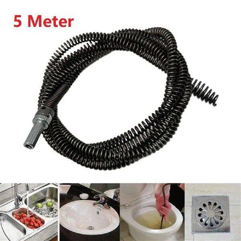 5M Sewer Dredging Spring Electric Drill Drain Cleaner - 实物图