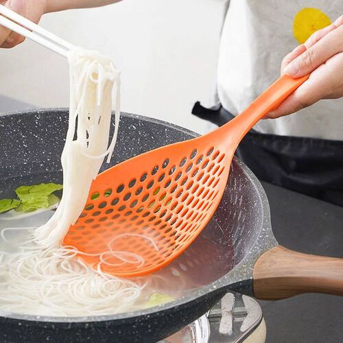 Kitchen Colander Nylon Long Handle Round Mesh Spoon Loo Nood