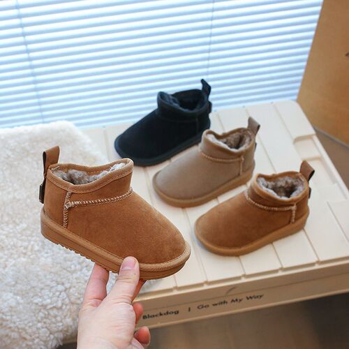 Childrens Snow Boots Girls 2025 Solid Color Boys Cotton Sh