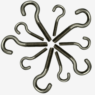 30不锈钢开口羊眼螺丝问号型螺栓灯钩子带吊环风钩活节机牙M58