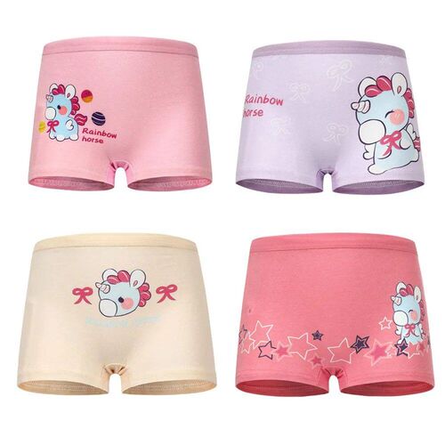 4 Pieces/lot Design Childrens Girls Panties Cotton Soft Pre