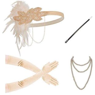 Party Gatsby Great Headband Accessories Set Costume 1920s
