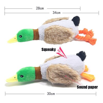 Cute Plush Duck Sound Toy Stuffed Squeaky Animal Squeak Dog