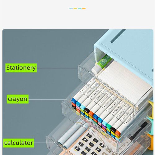 Plastic Desktop Storage Organizer with Drawers Multi-layer O