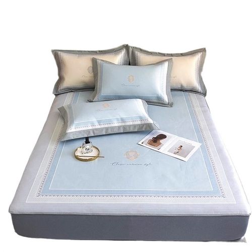 高端冰丝凉席三件夏季可水洗折叠床笠款夏天空调软席子202新款