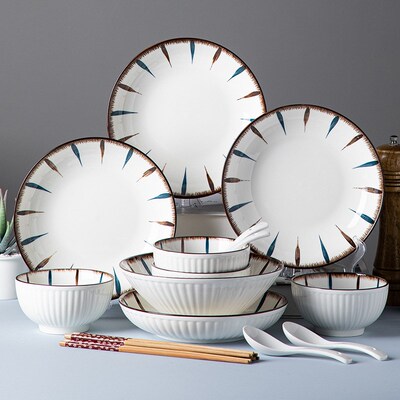 18-piece set of bowls and plates set of ceramic bowls and pl