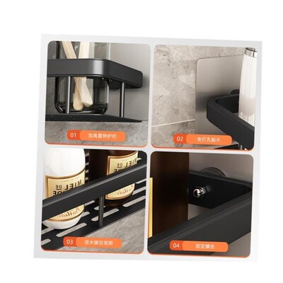 Bathroom shelf wall hanging toilet shower room storage rack