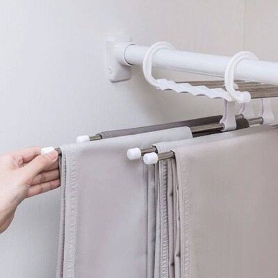 5 In 1 Magic Trouser Rack Hangers Stainless Steel Folding Pa